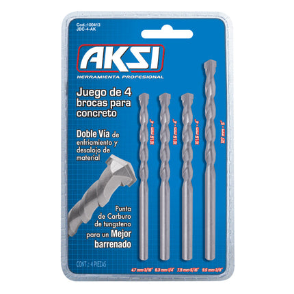 Juego 4 o 5 pcs de brocas para concreto