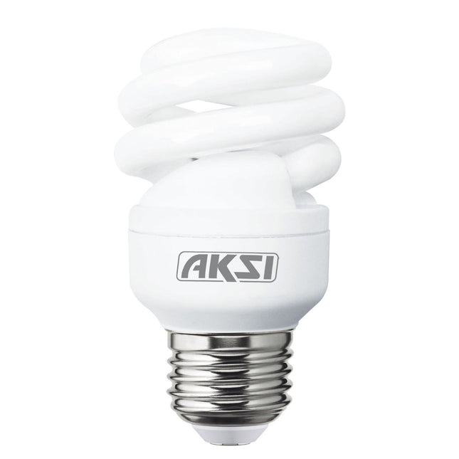 Foco Ahorrador Aksi 9W Mini Espiral Base E27 Luz Blanca