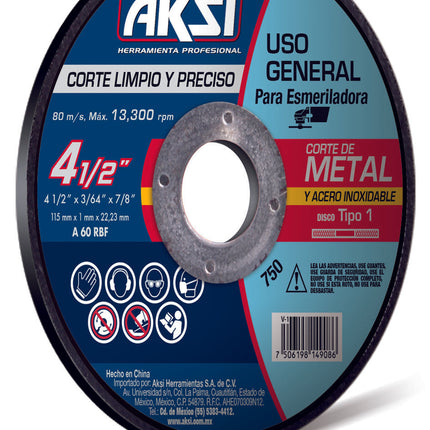 Disco para Corte de Metal y Acero Inoxidable Class Tipo 1