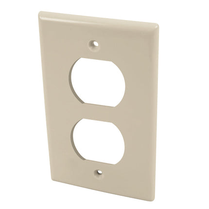 Placa para Contacto Redondo Sencillo y Dúplex de Plástico