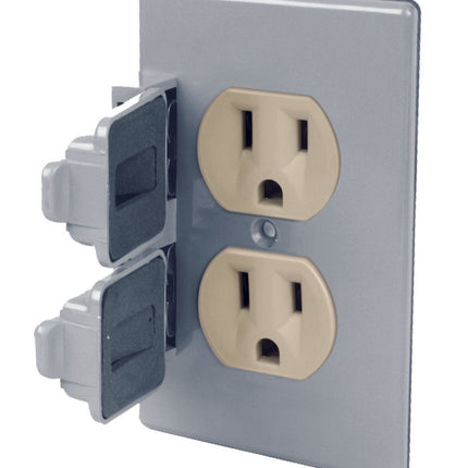 Contacto Dúplex Aterrizado con Placa para Intemperie BASSIC
