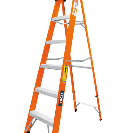 Escalera de Tijera Fibra de Vídrio de 5 Peldaños Tipo III Comercial