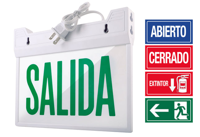 Letrero Luminoso LED con 5 Señalamientos Intercambiables