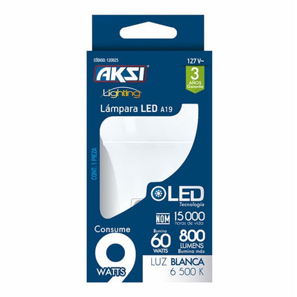 Foco LED Aksi A19 Base E27