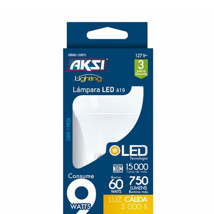Foco LED Aksi A19 Base E27