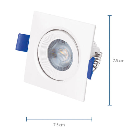 Spot Aksi 5W Cuadrado LED Empotrable Dirigible Luz Blanca