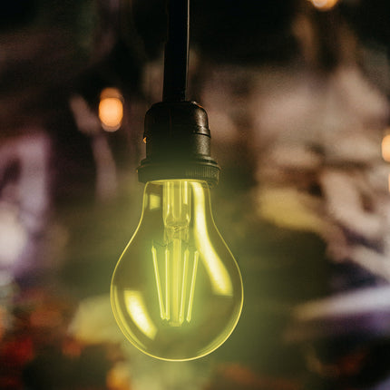 Foco LED Aksi 4W A19 Filamentos E27 Traslúcida Amarillo