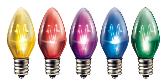 Pack de 50 focos Aksi 7W Vela Incandescente E12 Colores