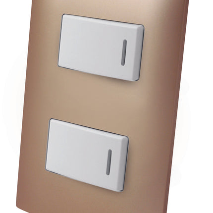 Apagador Doble Sencillo de Tecla con Placa Plástica ALTIMUS