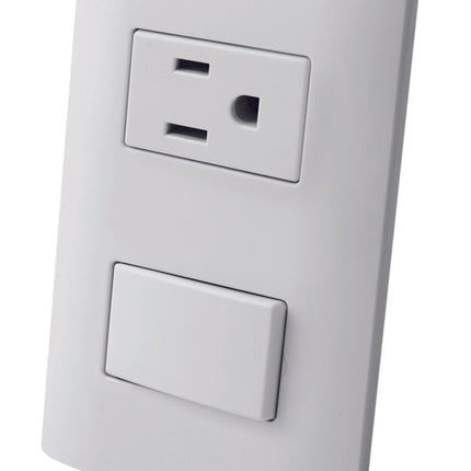 Contacto Aterrizado y Apagador Escalera de Tecla con Placa Plástica ALTIMUS