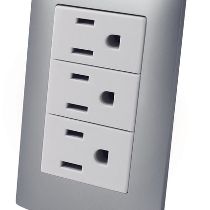 Contacto Triple Aterrizados con Placa Plástica ALTIMUS