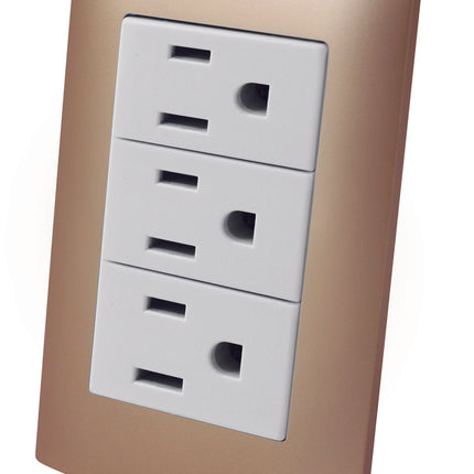 Contacto Triple Aterrizados con Placa Plástica ALTIMUS