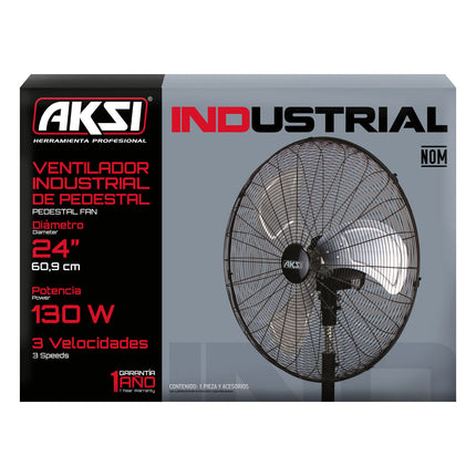 Ventilador Aksi Industrial de pedestal 24"