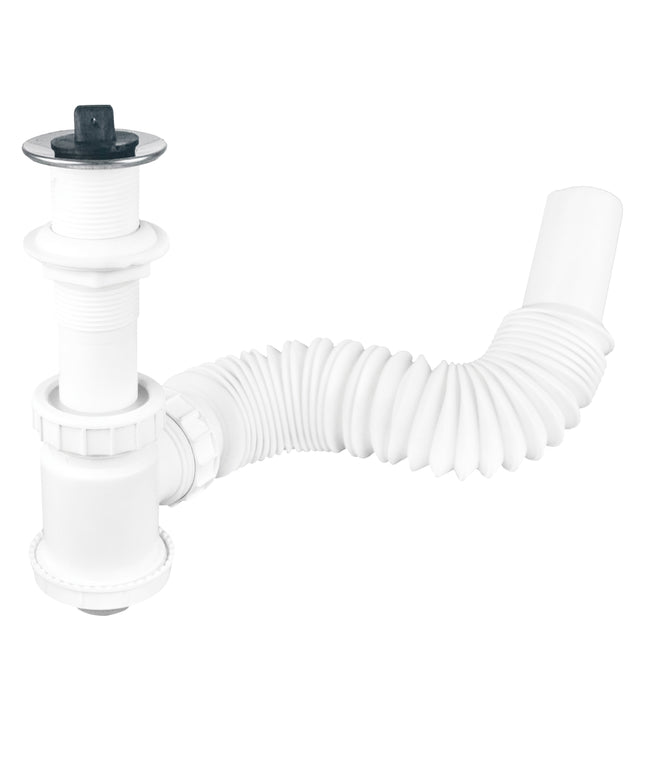 Céspol Flexible con Bote y Contra para Lavabo 1 1/4"