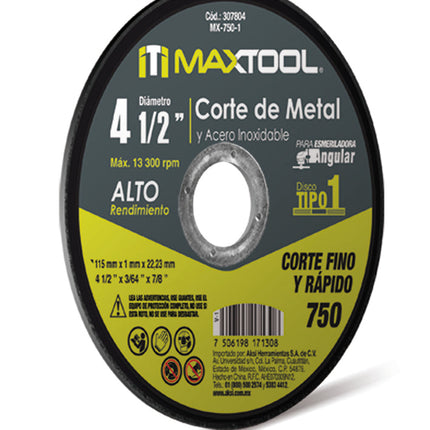 Disco para Corte de Acero Inoxidable Alto Rendimiento Bassic Tipo 1