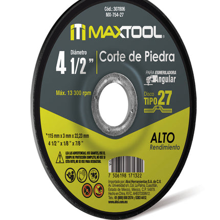 Disco para Corte de Piedra Alto Rendimiento Bassic Tipo 27