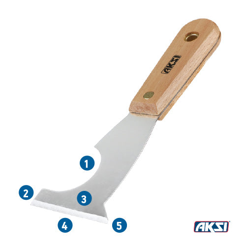 Espátula de 5 Funciones con Mango de Madera