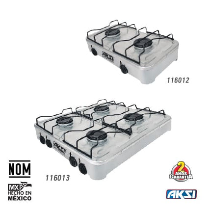 Estufa de mesa 2 y 4 Quemadores Acero Inoxidable